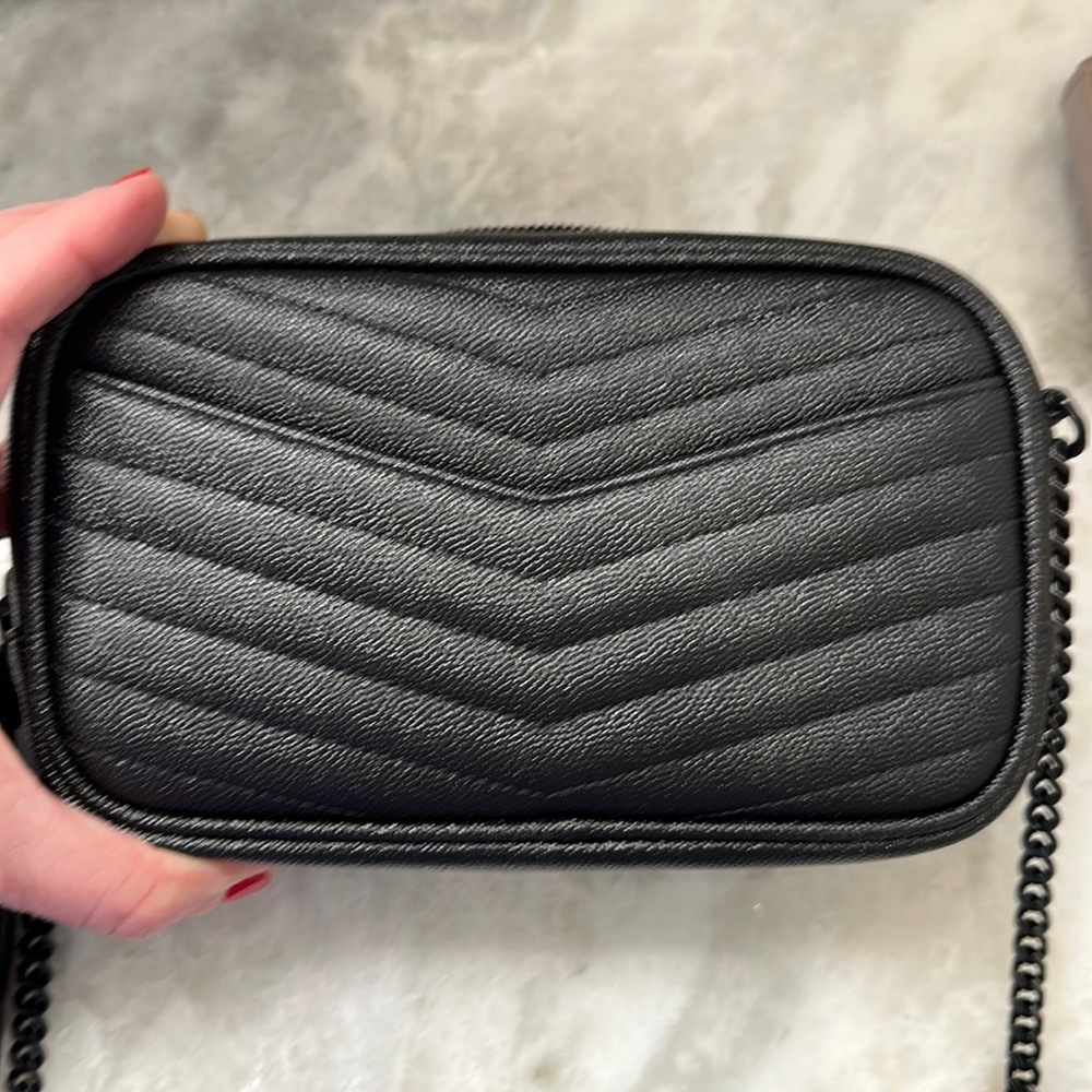 Ysl Mini Lou Pebbled Leather Camera Bag Gem